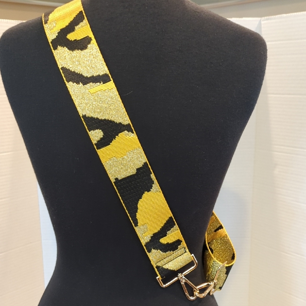 Stylish Gold and Black Crossbody Strap